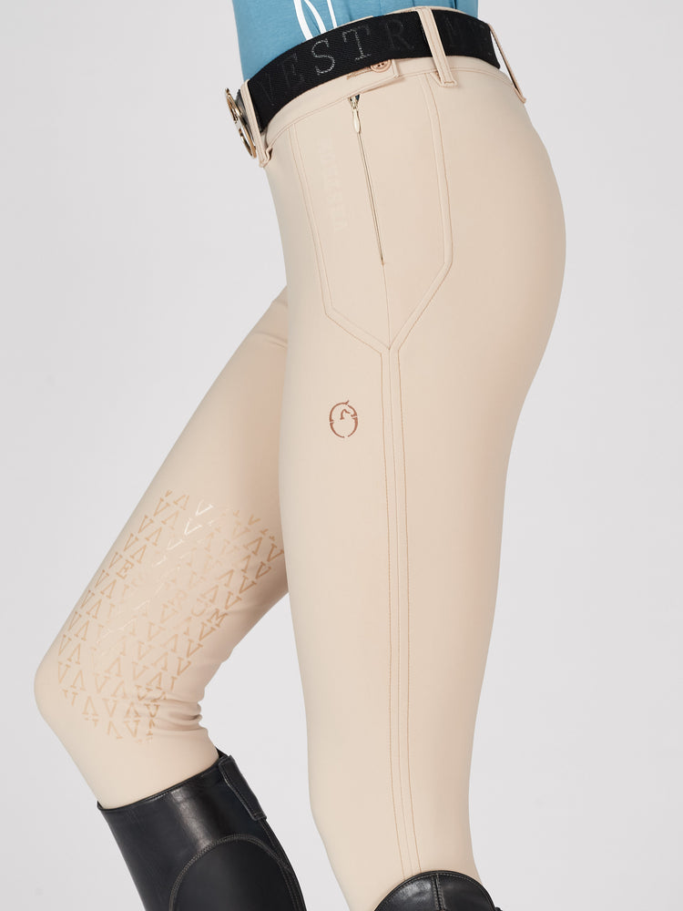 Beige competition breeches for women