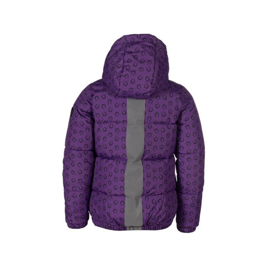 Water-resistant riding jacket for young riders with zipped pockets