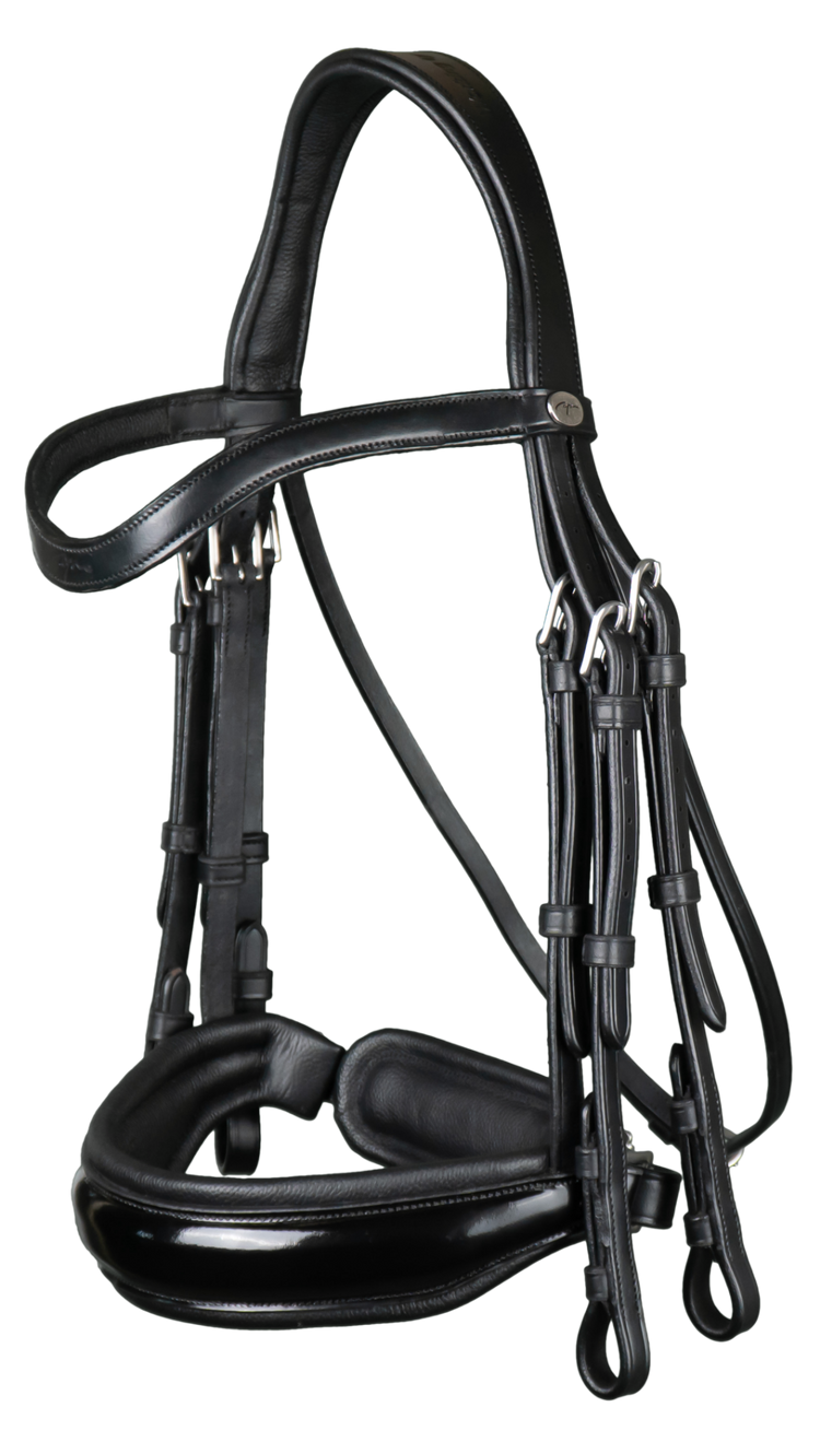 Patent noseband double bridle