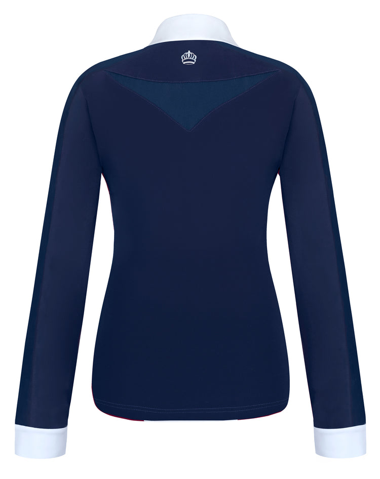 Navy show shirt with pearls