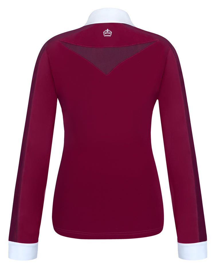 Bordeaux show shirt with pearls