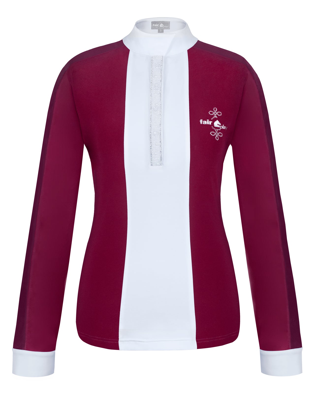 Burgundy show shirt for female riders