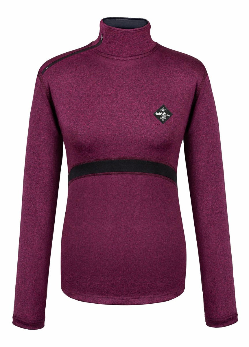 Fuchsia Melange riding base layer for ladies