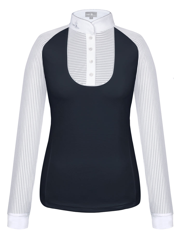 Black and white striped show shirt