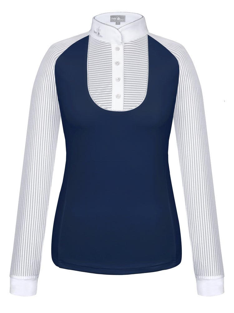 Navy competition shirt with crystals