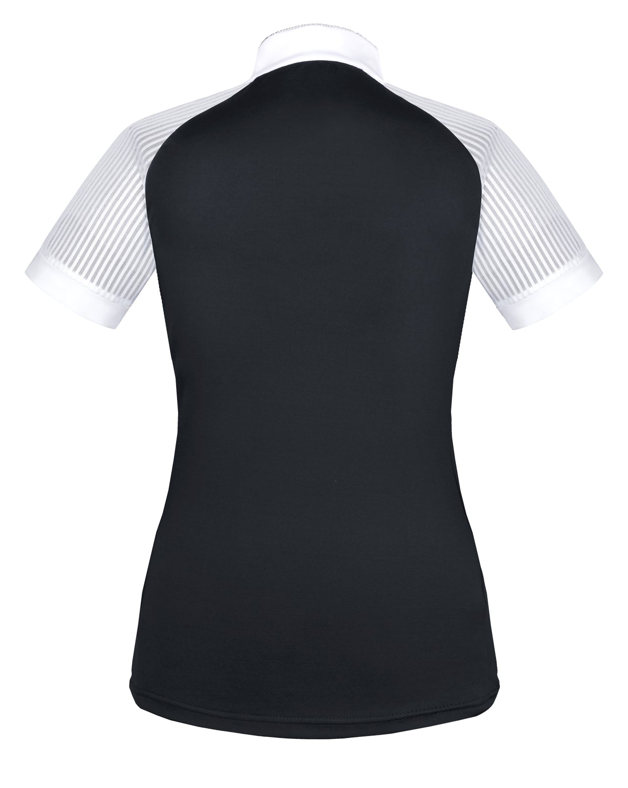 Black show shirt with grey stripes and crystals