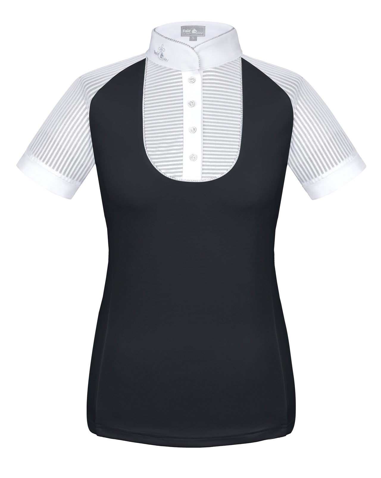 Black and white short sleeve show shirt