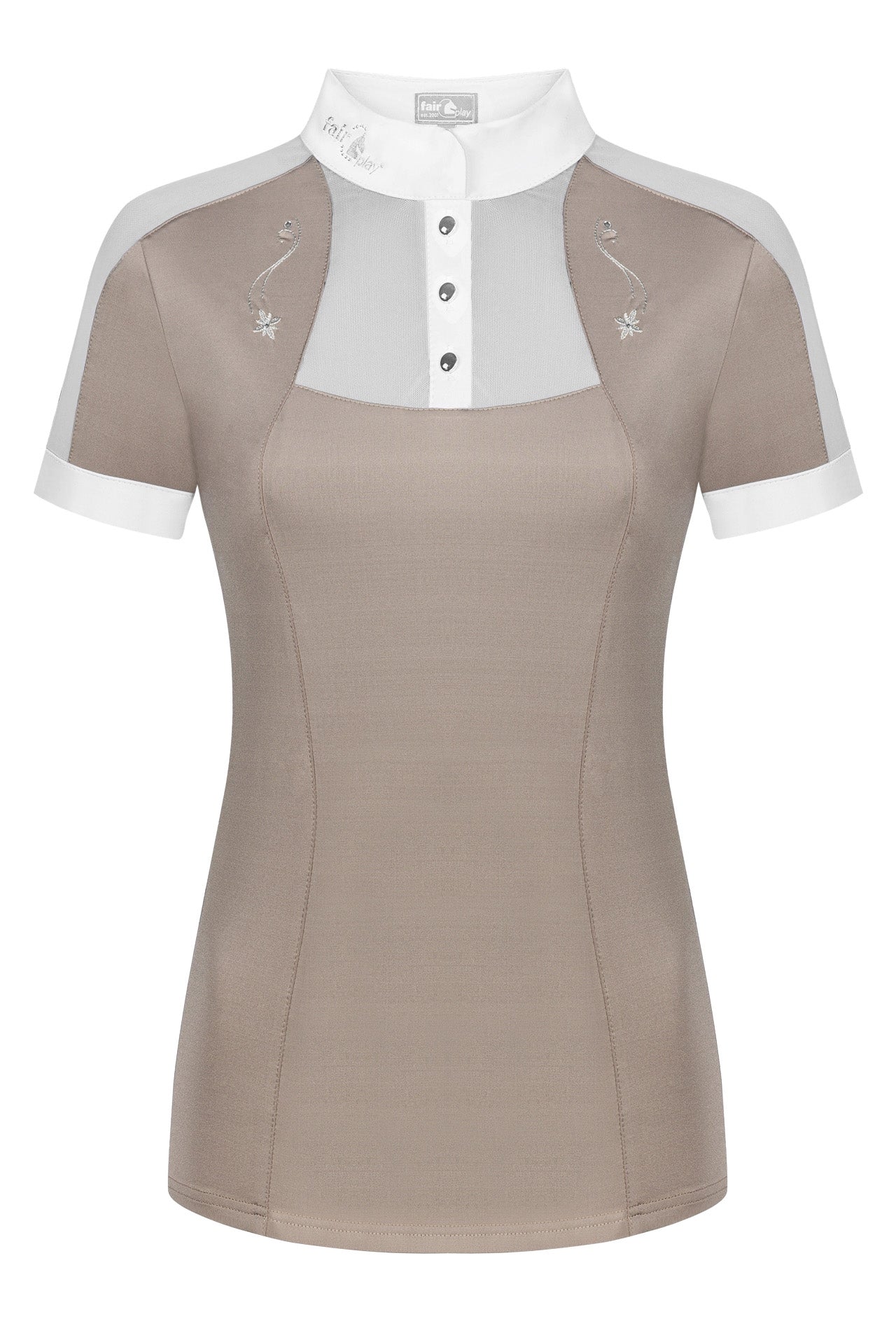Beige show shirt with mesh