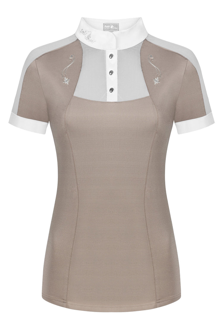 Beige show shirt with mesh