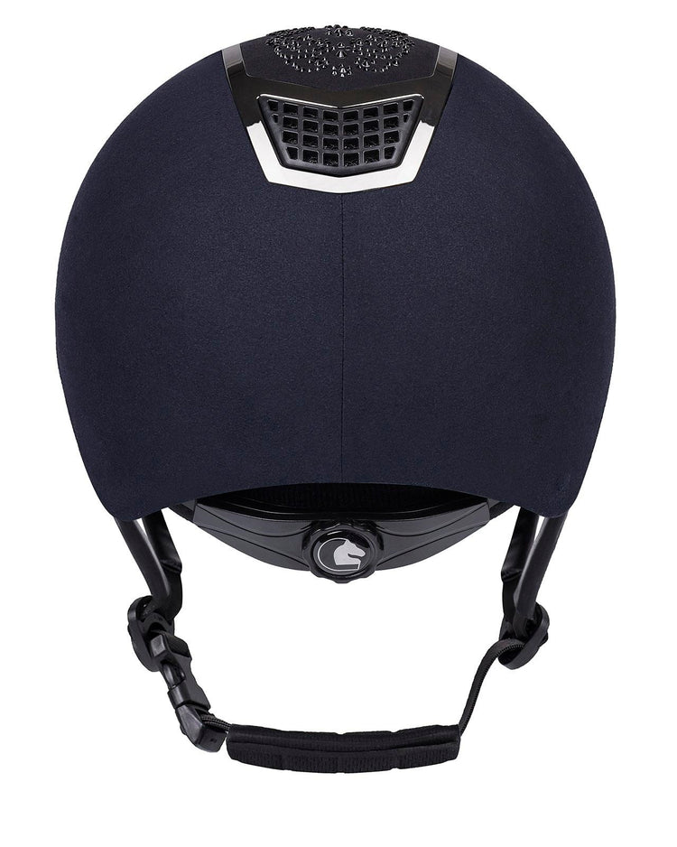 dark blue riding helmet with crystals