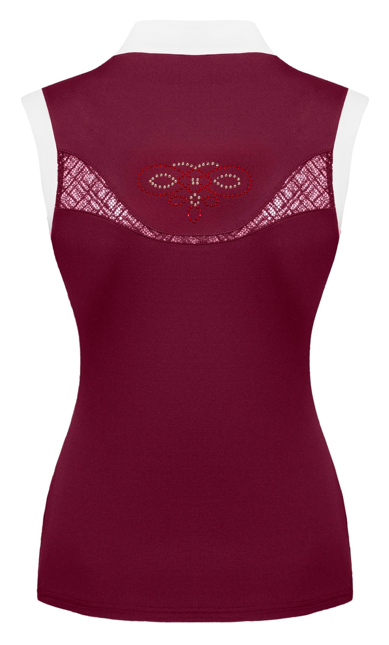 Burgundy Sleeveless Show Shirt