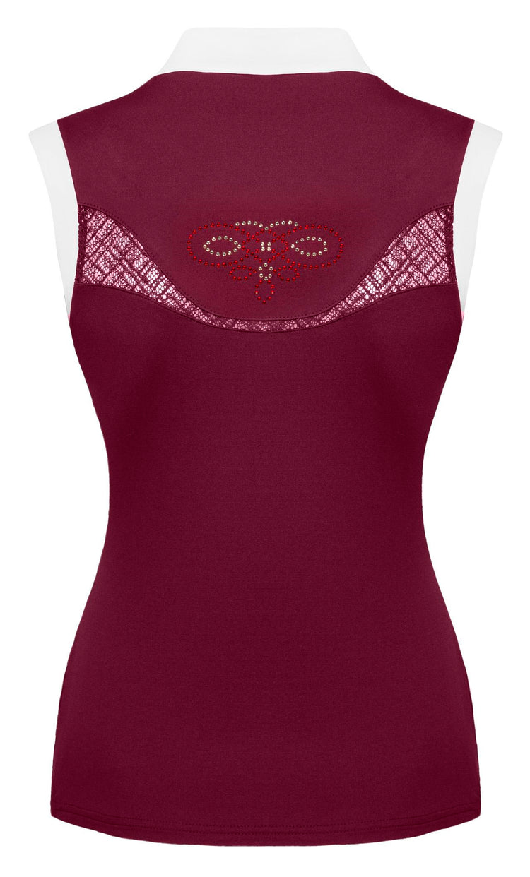 Burgundy Sleeveless Show Shirt