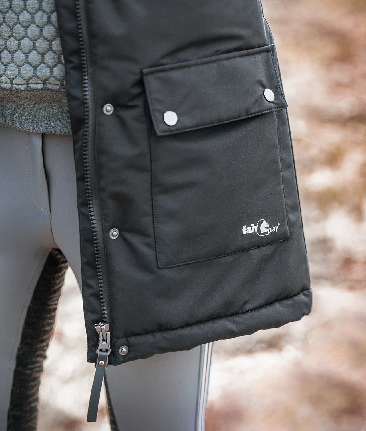 Black parka for riding