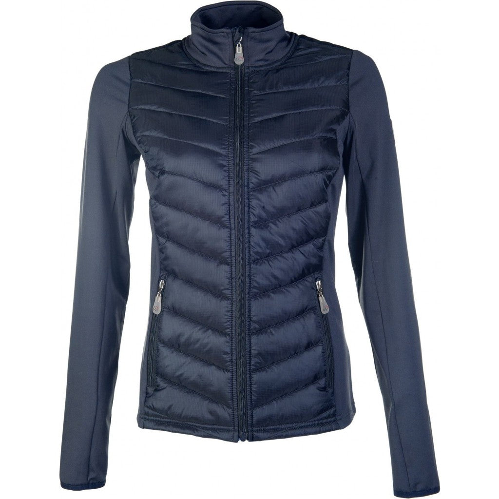 Navy Blue/Grey Jersey Sleeve Puffer Jacket