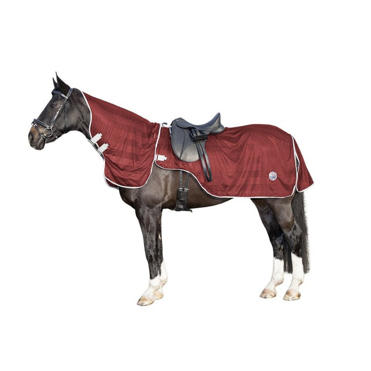 Horse riding fly rug with neck