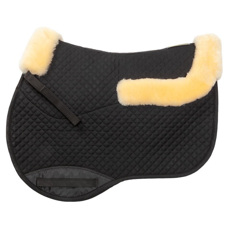 Jumping saddle blanket with real sheepksin