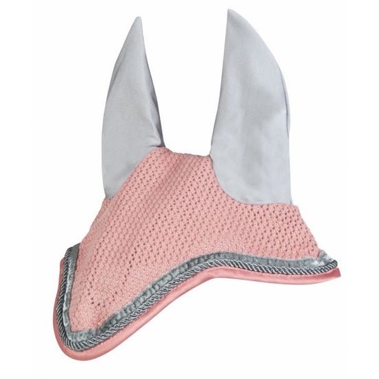 HKM Ear Bonnet Terracotta Grey with contrast piping