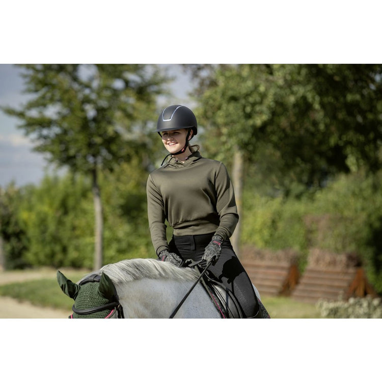 Riding sweat shirt with hood