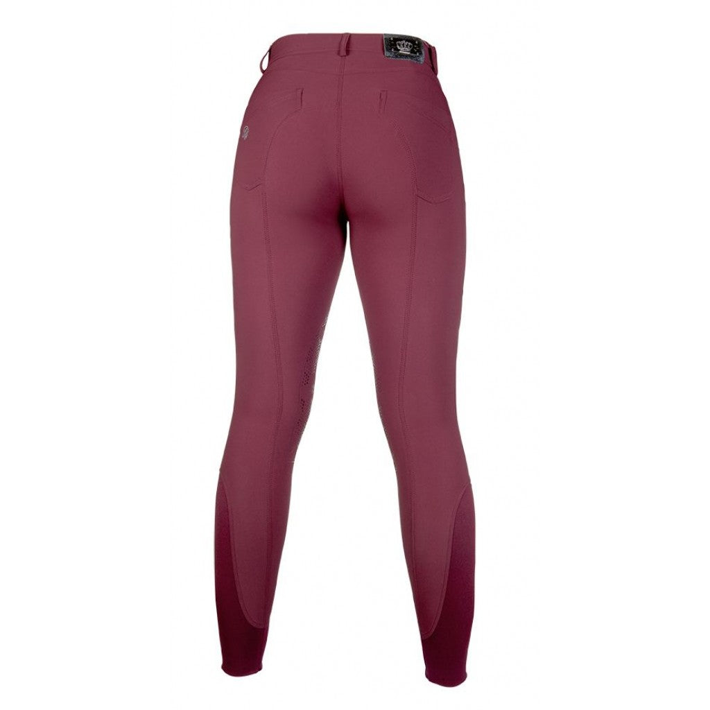 Bordeaux coloured knee patch breeches