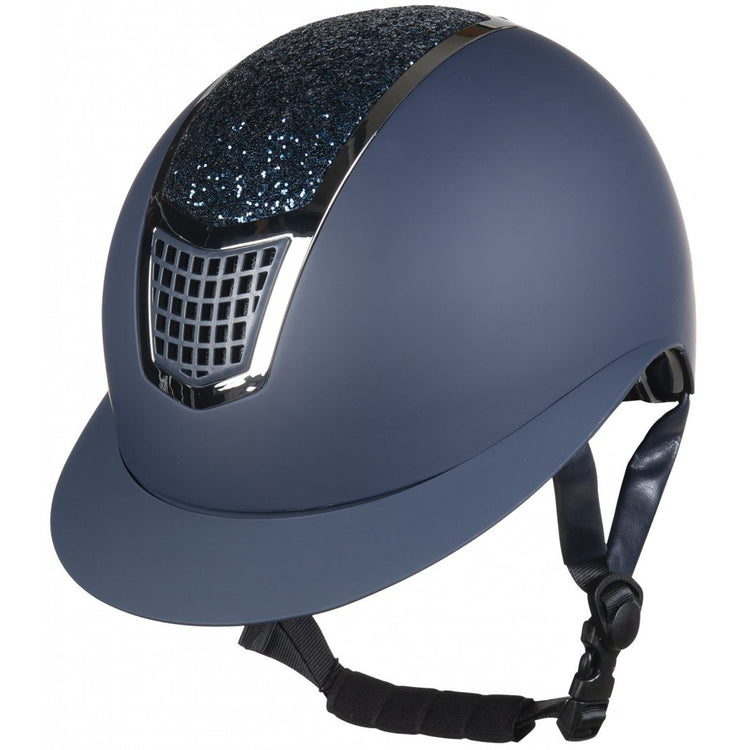 Navy Horse riding helmet with glitter