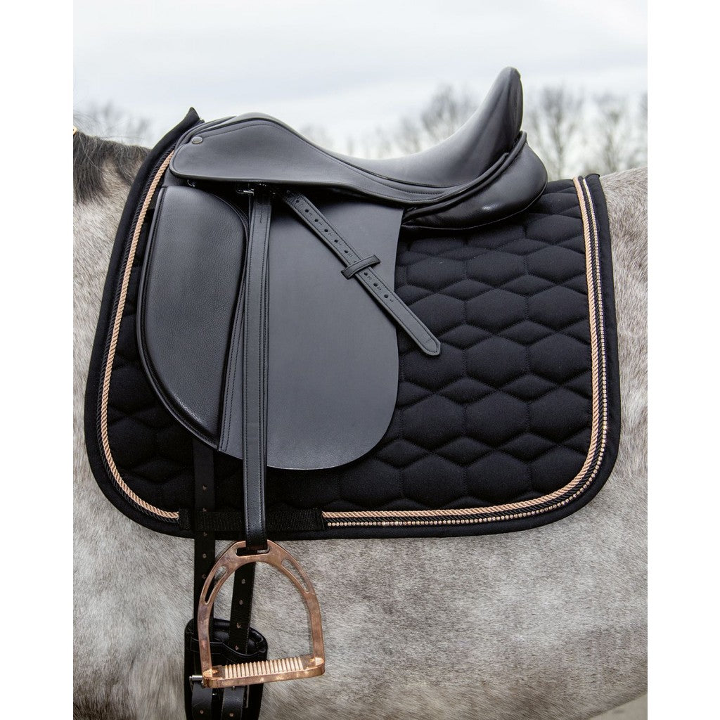 Black rose gold saddle pad