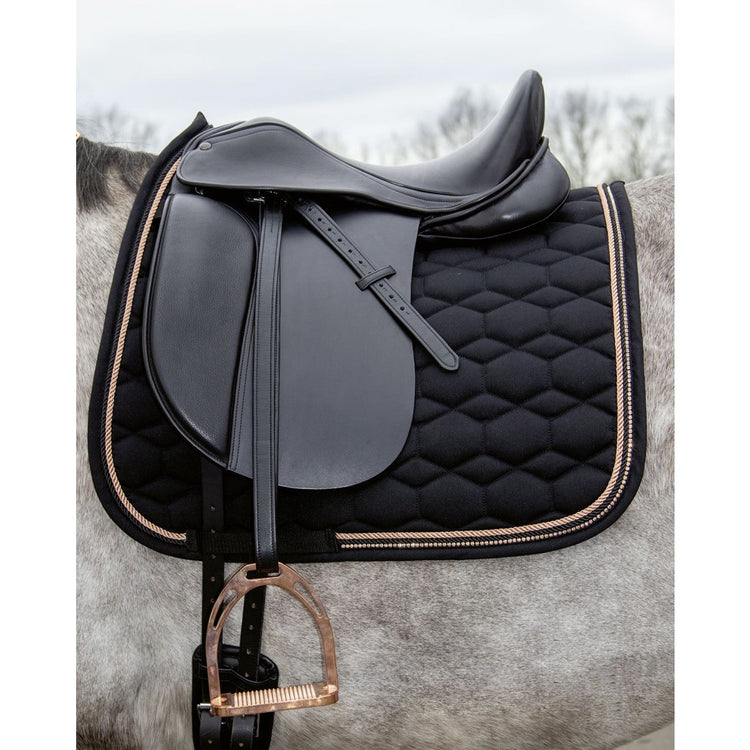 Black rose gold saddle pad