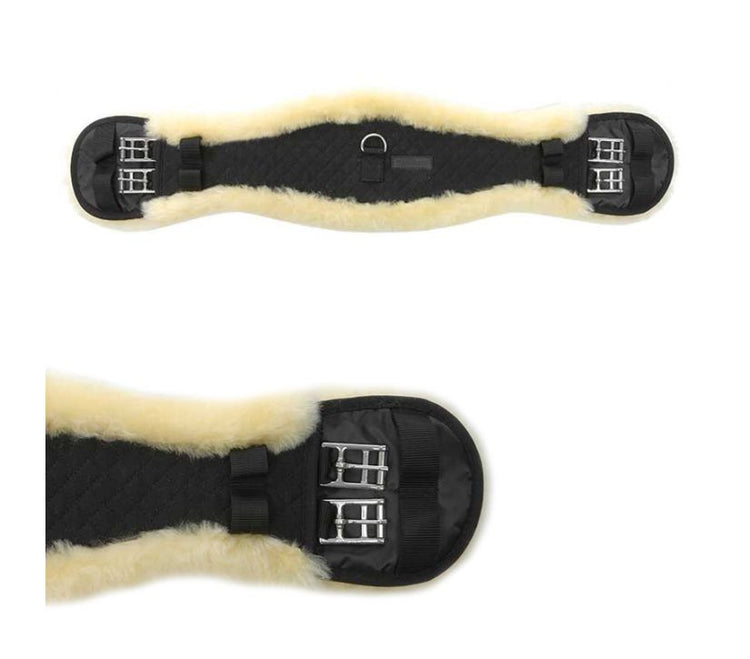 Sheepskin short girth for dressage saddle