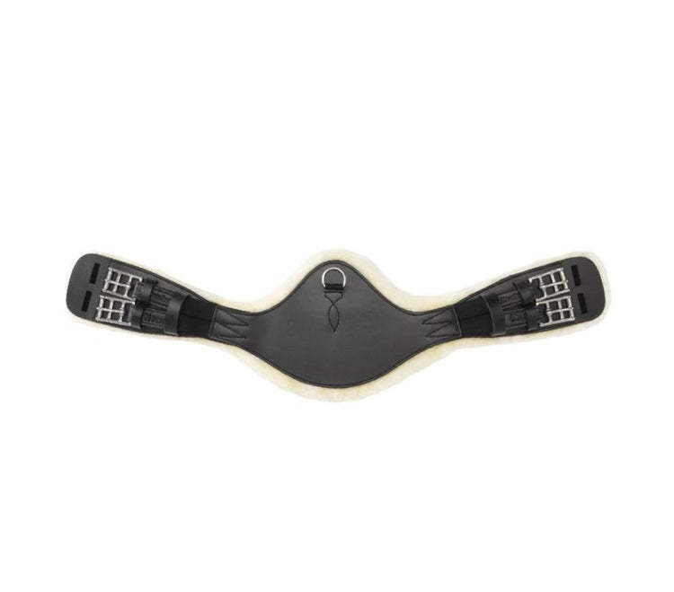 Anatomically cut short girth with sheepskin