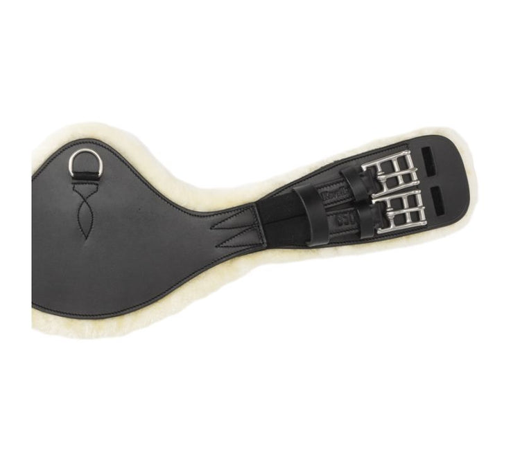 Anatomic dressage girth with fur padding