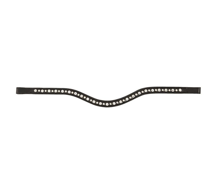 Curved browband with inset white stones