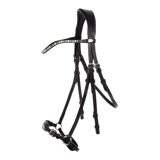 Bridle Fiala Black Silver hanovarian noseband