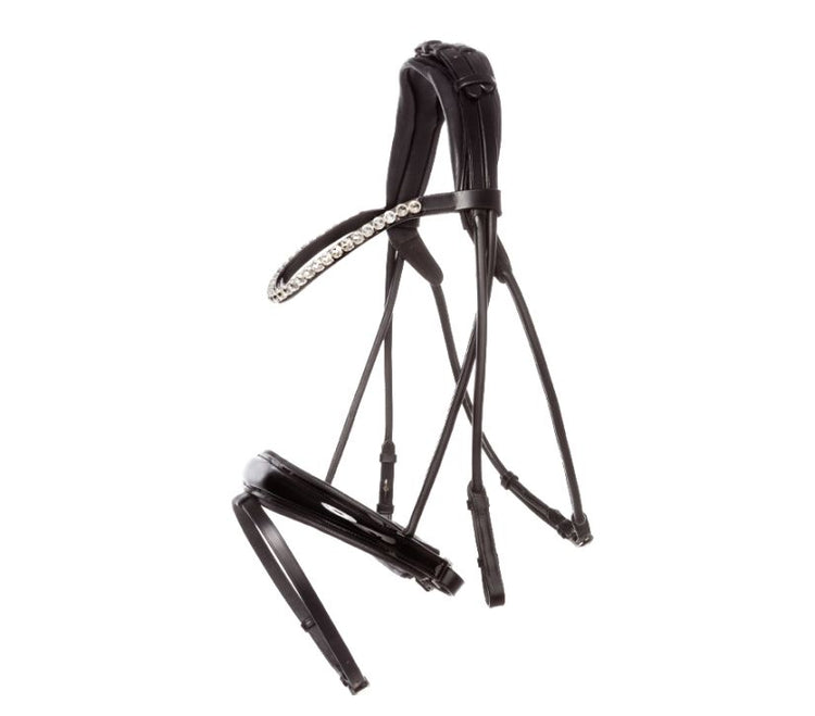 Rolled Leather bridle with patent noseband