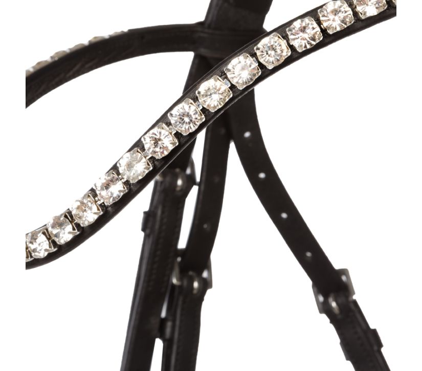 Bridle with white rhinestones