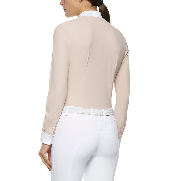 Pale pink show shirt for show jumping