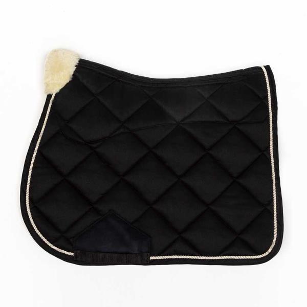 Black Saddle pad with sheepskin