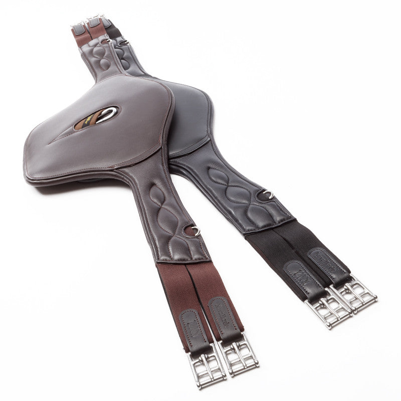 Leather stud guard girth for jumping