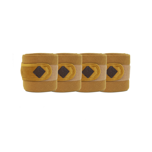 velvet fleece bandages for horses in yellow