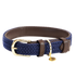 Navy Plaited Dog Collar