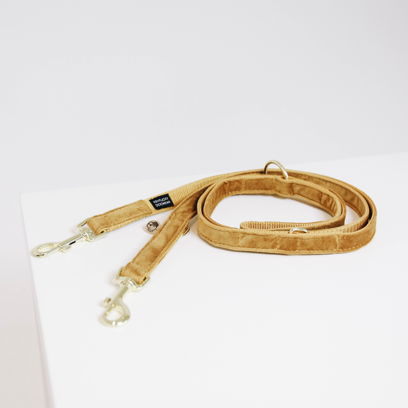 Dog Lead Velvet 200 cm Mustard yellow