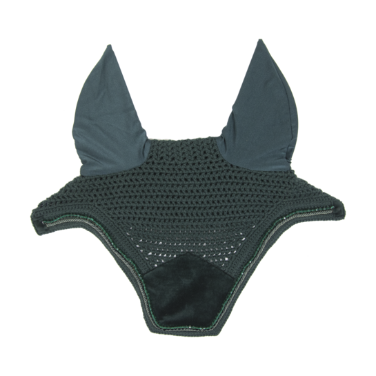 Dark Green Fly bonnet with pearls