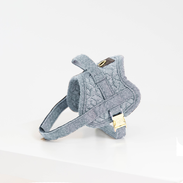 comfortable dog harness in light blue