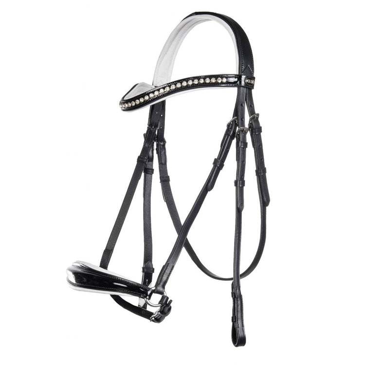 Drop Noseband bridle with white padding