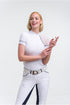 White show shirt with navy blue details