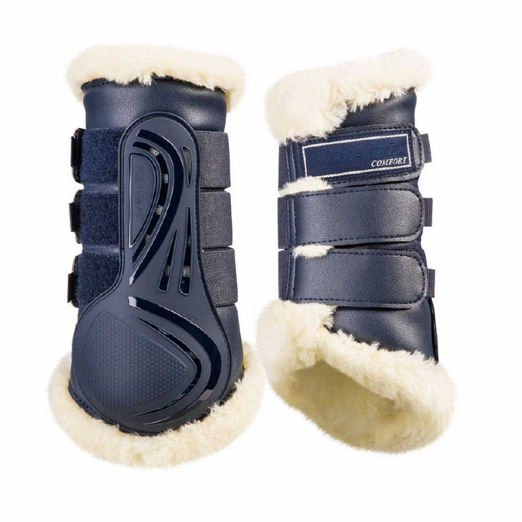 Blue brushing boots fluffy
