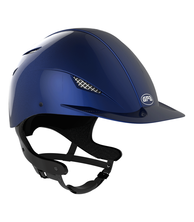 Horse riding helmet with motor bike helmet strap