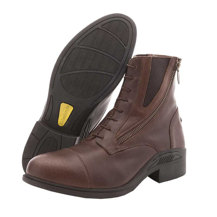 Laced Short Boots with Zipper