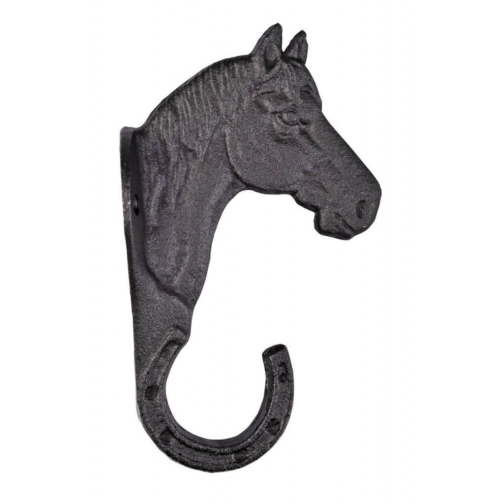 Cast iron horse head hook-black