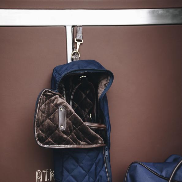 Padded Navy bridle bag