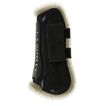 Kentucky Horsewear Velcro Tendon Boots Black with vegan sheepskin