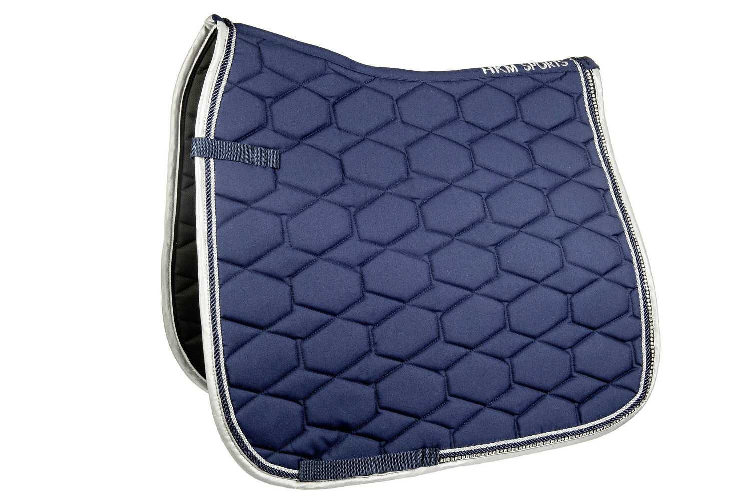 Navy dressage saddle cloth with crystals